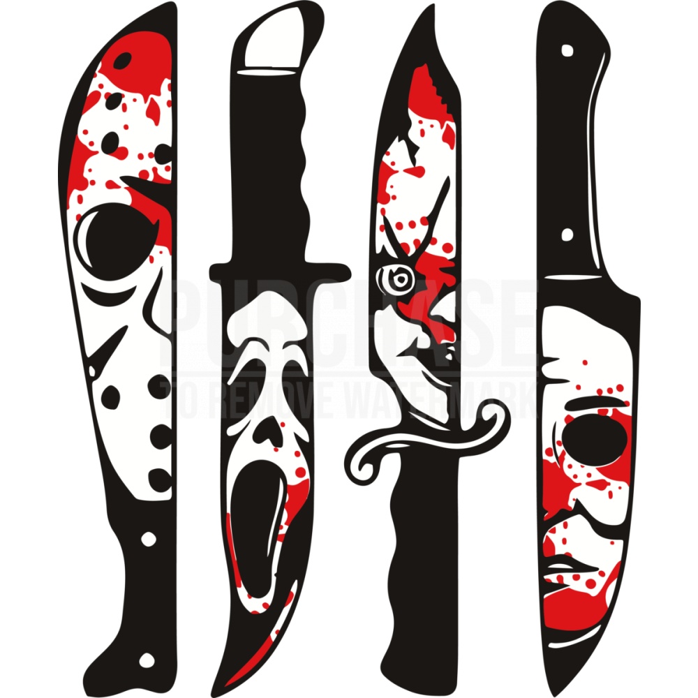 Horror Movie Characters In Knives Bloody Svg Halloween Svg