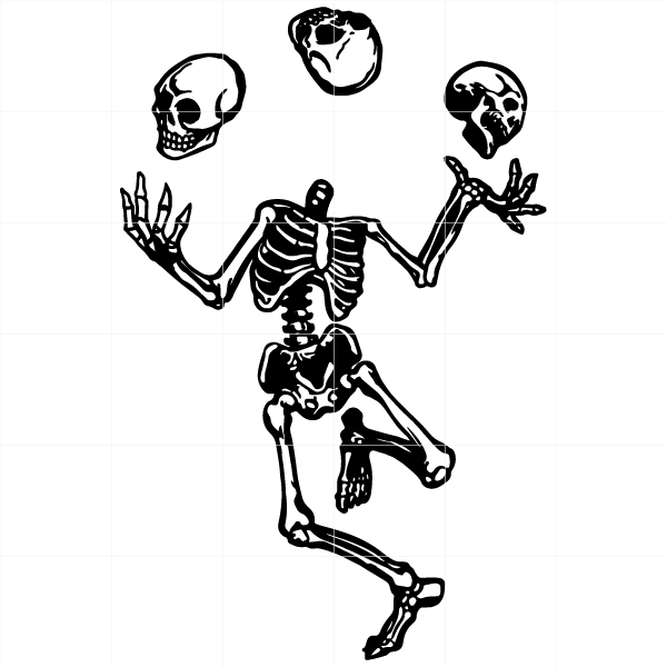 Skeleton Juggling Skulls SVG