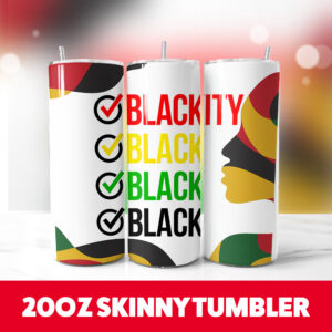 Blackity Black Black Black Tumbler Wrap 20oz Skinny Tumbler Straight 1