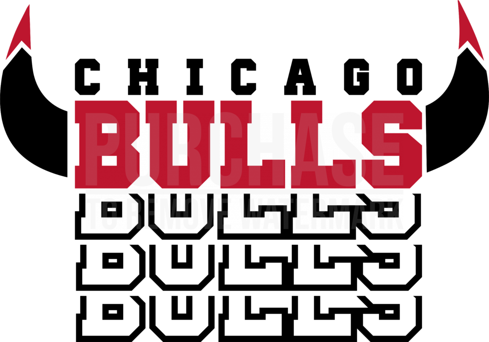 Chicago Bulls logo font transparent PNG