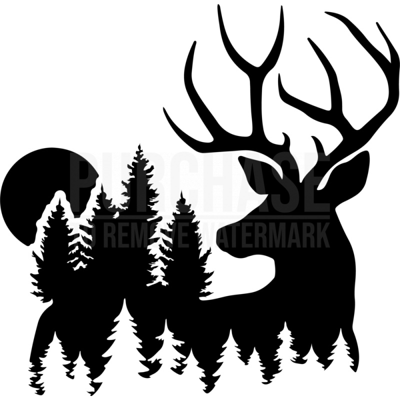 Deer Forest SVG, Forest SVG, Deer SVG
