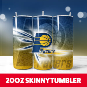 Indiana Pacers Basketball Tumbler Wrap 20oz Tumbler Design Straight 1