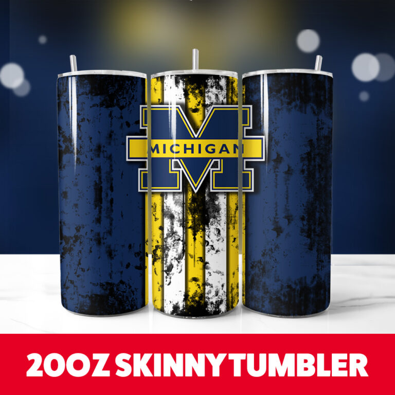 Michigan State Grunge Tumbler Wrap 20oz Skinny Tumbler Straight 1
