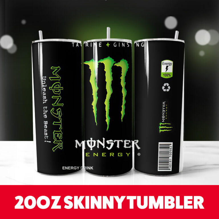 Monster Energy Tumbler Wrap 20oz Skinny Tumbler 1