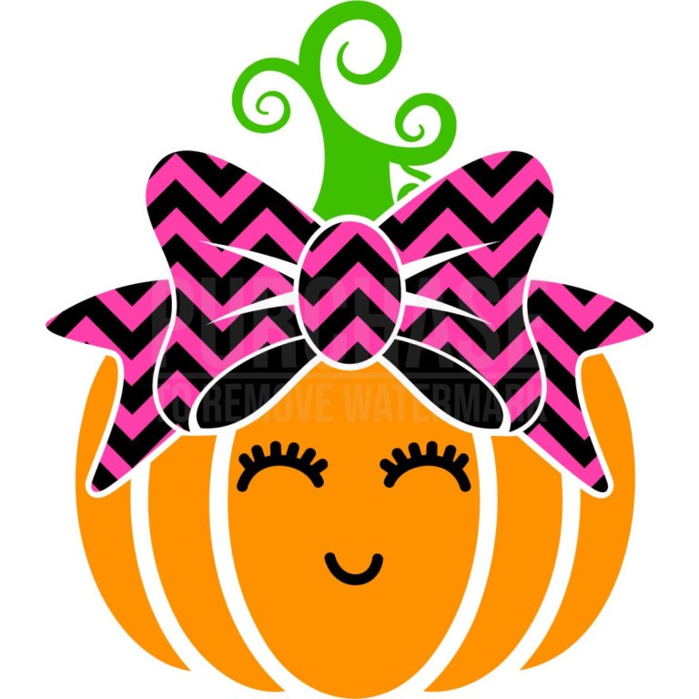 Pumpkin With Bow SVG • Cute Halloween Pumpkin Girl T-Shirt Design SVG file
