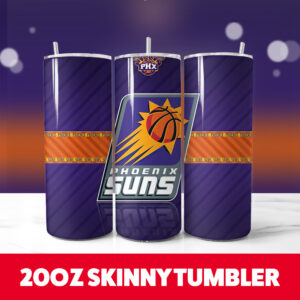 Phoenix Suns Basketball Tumbler Wrap 20oz Tumbler Design Straight 1