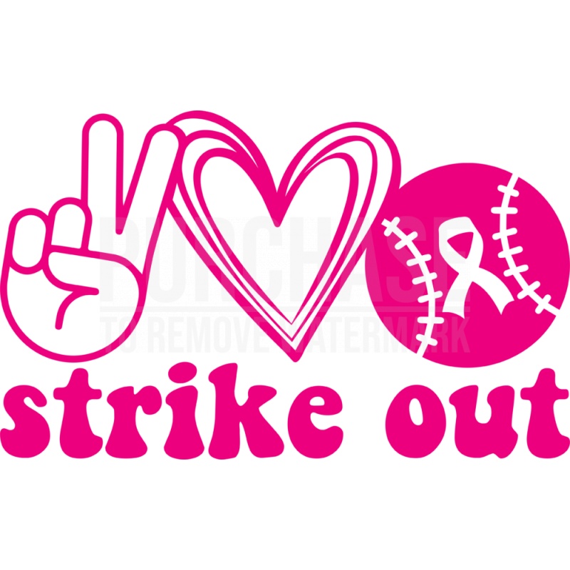 Strike Out Cancer Baseball Awareness Svg Design