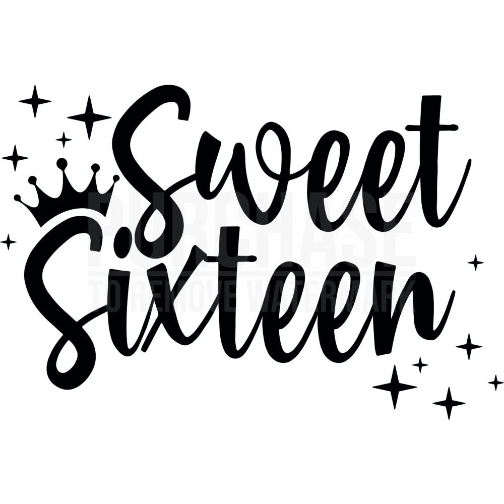 Sweet Sixteen SVG • Sweet 16 Crown T-Shirt SVG cut files for Cricut