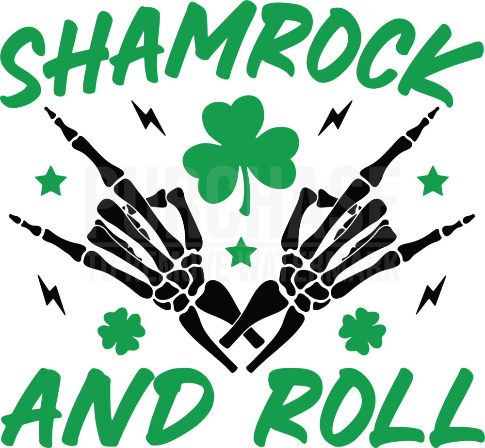  GRAPHICS & MORE Shamrock and Roll Irish Rock Funny