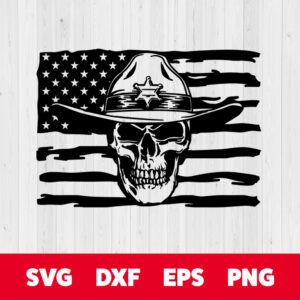 american sheriff skull svg american flag svg
