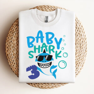 baby shark three svg third baby birthday svg design 2