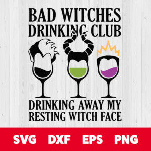 bad witches drinking club svg halloween svg