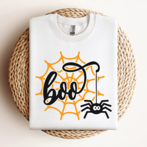 boo spider svg halloween spooky spider with net t shirt svg cut files 2