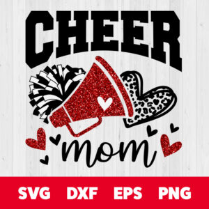 cheer mom red megaphone svg cheerleader t shirt design svg cut files