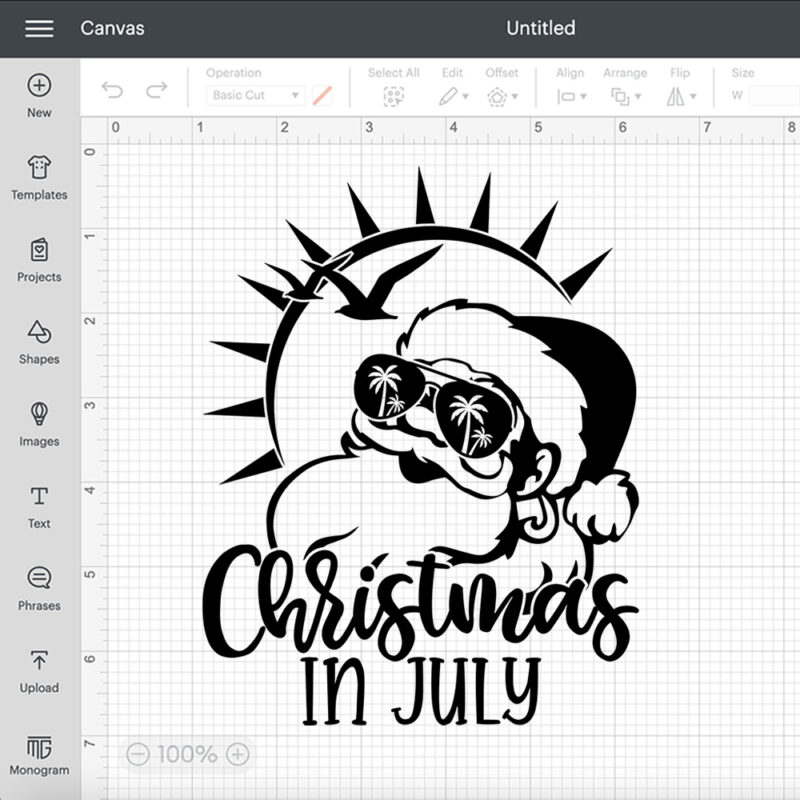 christmas in july svg santa with sunglasses t shirt svg design 1