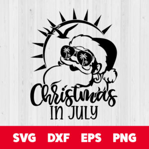 christmas in july svg santa with sunglasses t shirt svg design