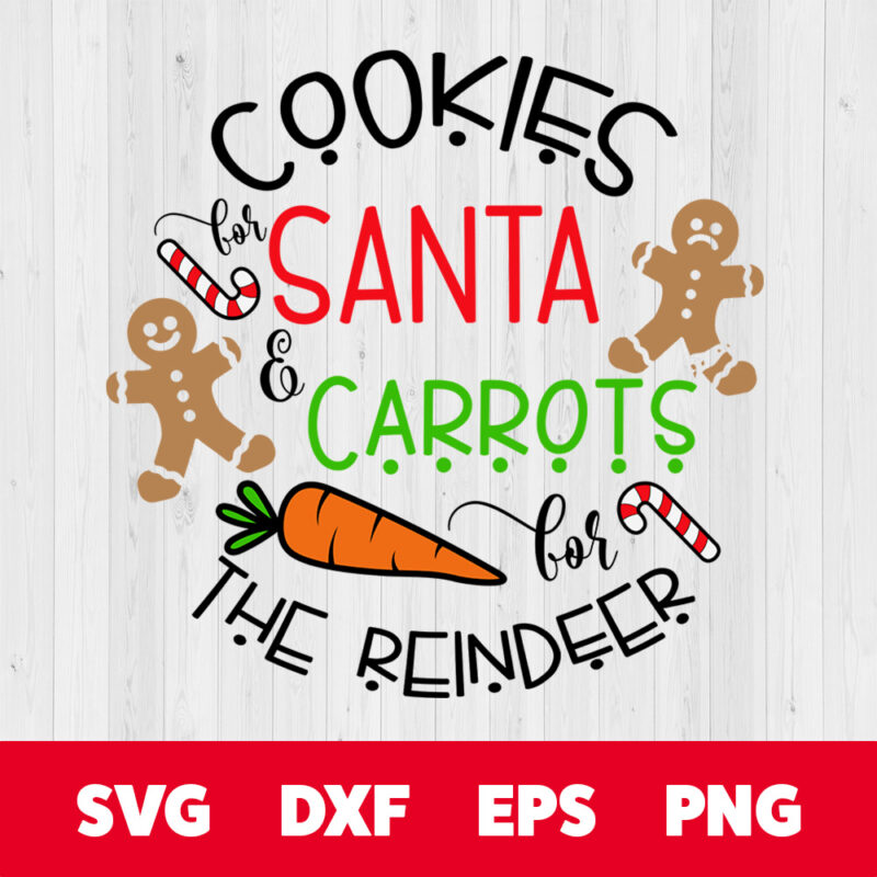 cookies for santa and carrots for the reindeer svg christmas plate svg