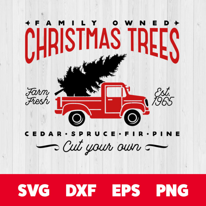 family owned christmas trees farm svg vintage home decor svg