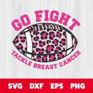 go fight tackle breast cancer svg football animal print design svg files