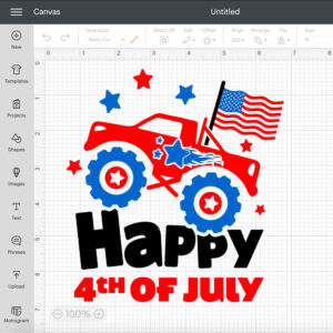happy 4th of july svg monster truck with american flag svg cut files 1