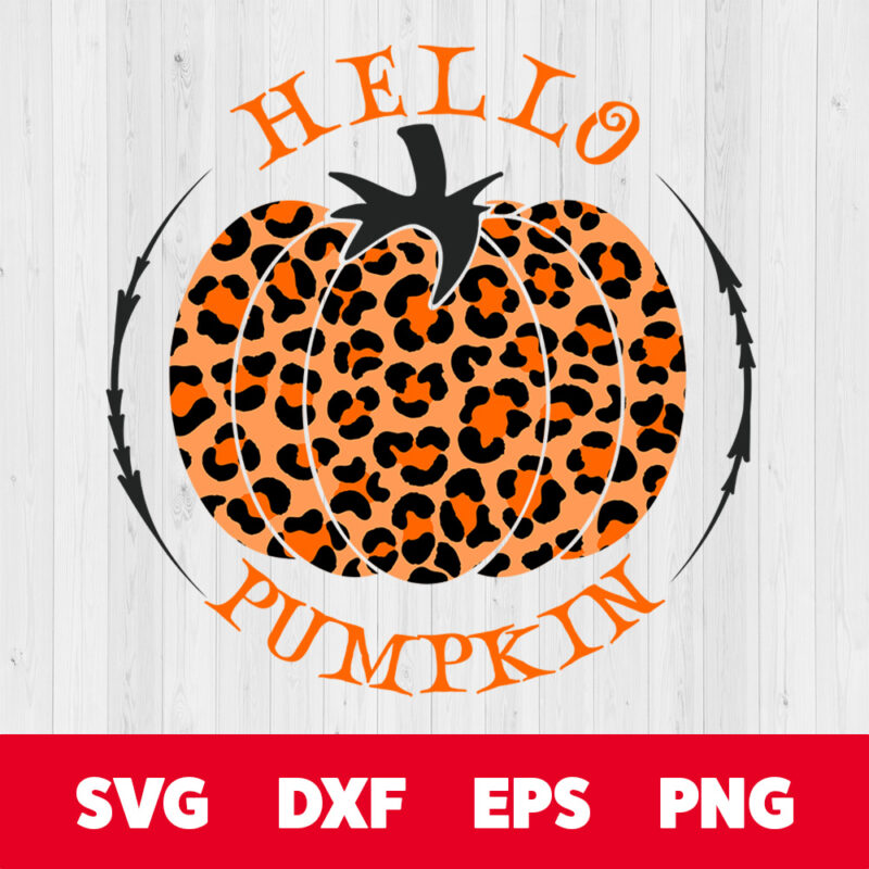 hello pumpkin leopard svg thanksgiving animal print design svg files