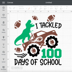 i tackled 100 days of school svg t rex football monster truck svg cut files 1