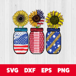 jars sunflower png sublimation 4th of july png sublimation