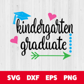 kindergarten graduate arrow dots hearts svg