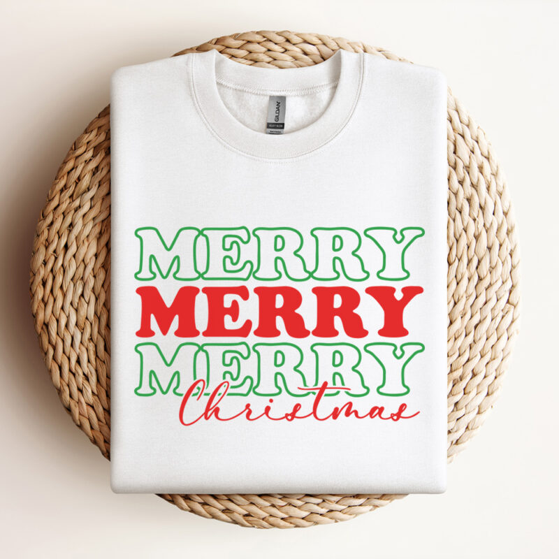 merry merry merry christmas svg xmas stacked t shirt design svg cut files 2