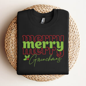 merry merry merry grinchmas svg retro stacked t shirt design svg cut files cricut 2