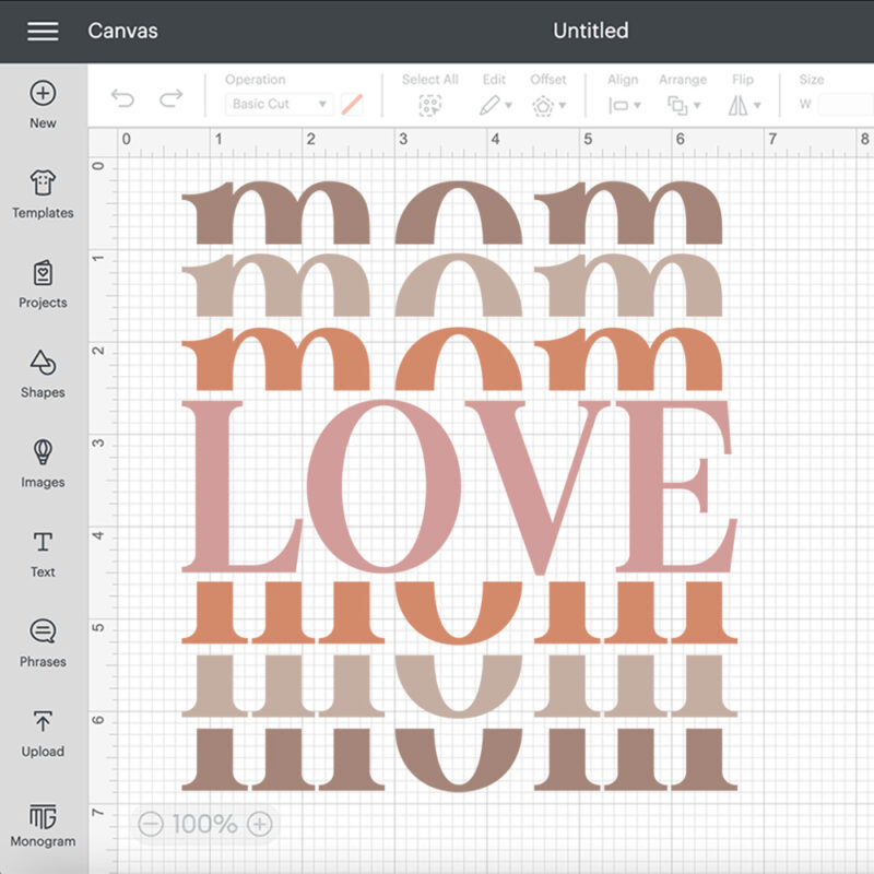 mom love svg mother t shirt stacked design for cricut 1
