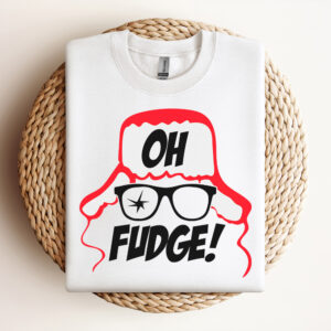 oh fudge svg funny christmas trapper hat and glasses design svg 2