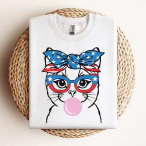 patriotic cat with bandana glasses svg 4th of july svg 2