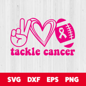 tackle cancer football svg breast cancer awareness pink ribbon svg
