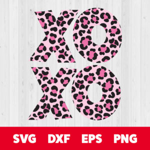 xoxo leopard print svg valentines day t shirt design svg cut files cricut silhouette