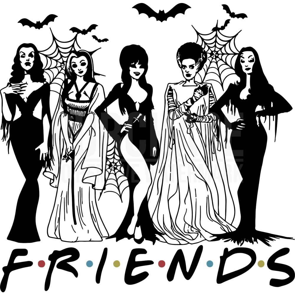 Halloween Friends Svg, Elvira Svg, Lily Munster Svg, Morticia Svg