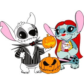 Stitch x Jack And Sally Svg, Stitch Svg, Jack And Sally Svg