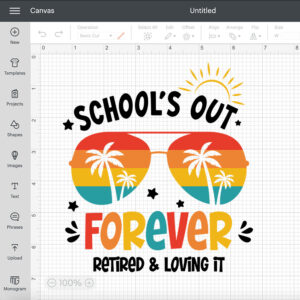 schools out forever retired and loving it svg teachers t shirt design svg cut files 1