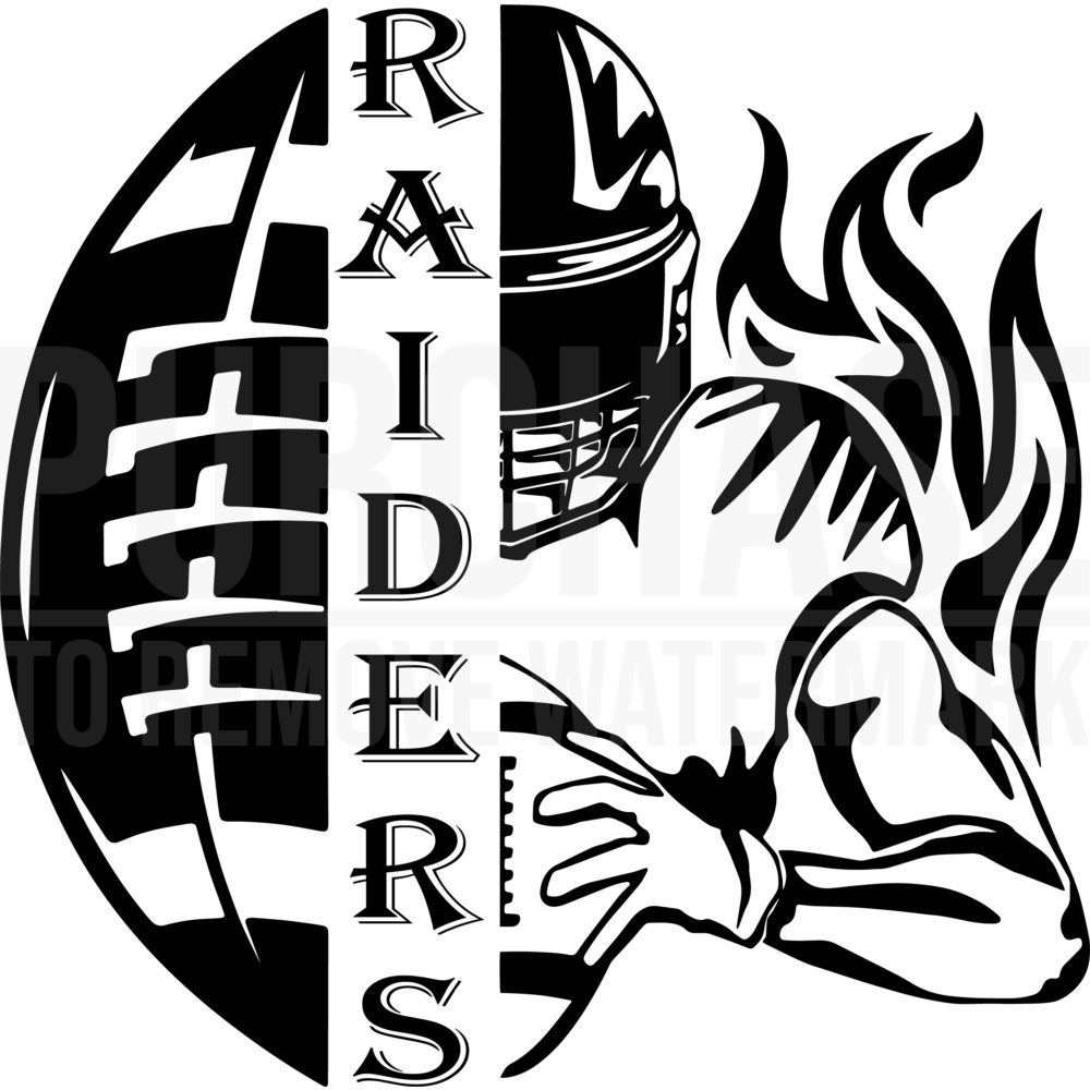 RAIDERS Half Football Half Player SVG, LAS VEGAS RAIDERS SVG