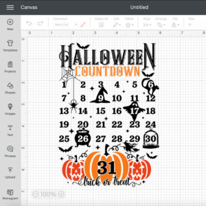 halloween countdown svg treat or treat calendar design svg png cut files 1