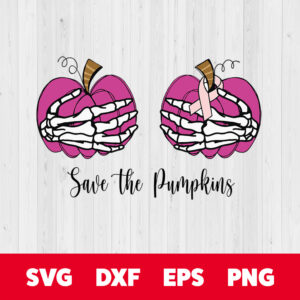 save the pumpkins svg pink pumpkins with skeleton hands svg