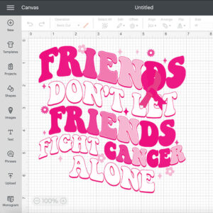 groovy friends dont fight alone breast cancer awareness svg 1