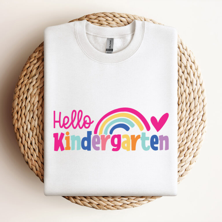hello kindergarten teacher student rainbow 1st day of school svg 2