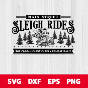 main street sleigh rides christmas svg disney christmas svg
