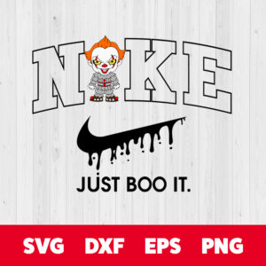 nike just boo it x baby pennywise svg horror character svg
