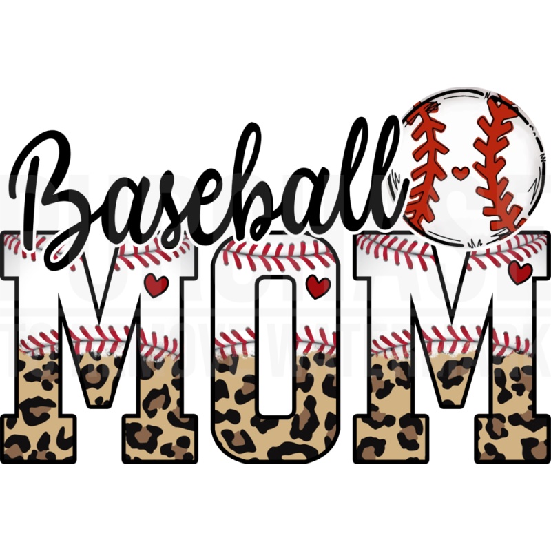 Baseball Mom Leopard - Digital Download Sublimation Design, PNG Files