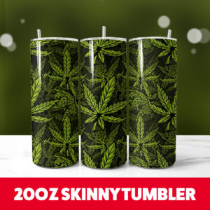 Cannabis Tumbler Wrap 20oz Skinny Tumbler