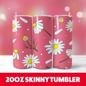 Chamomile Pink Tumbler Wrap 20oz Skinny Tumbler