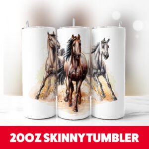 Horses Tumbler Wrap 20oz Skinny Tumbler