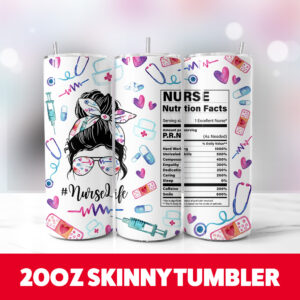 Nursing Nutrition Fact Tumbler Wrap 20oz Skinny Tumbler